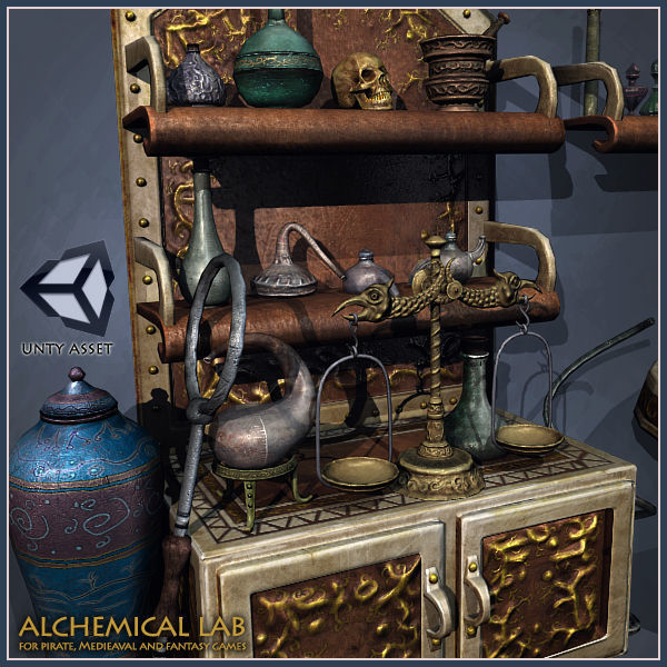 Alchemy Lab Low-poly 3D model_1