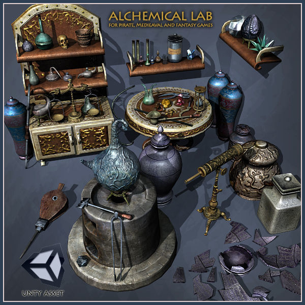 Alchemy Lab Low-poly 3D model_3