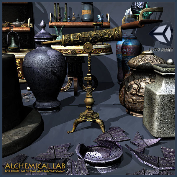 Alchemy Lab Low-poly 3D model_5