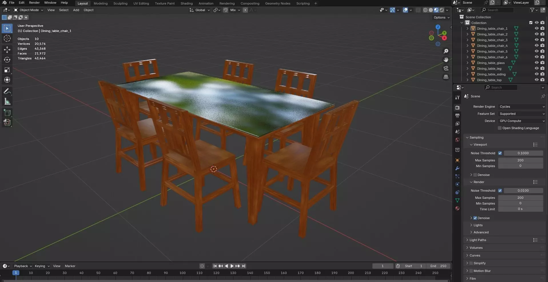Dining set CG9 3D model_10