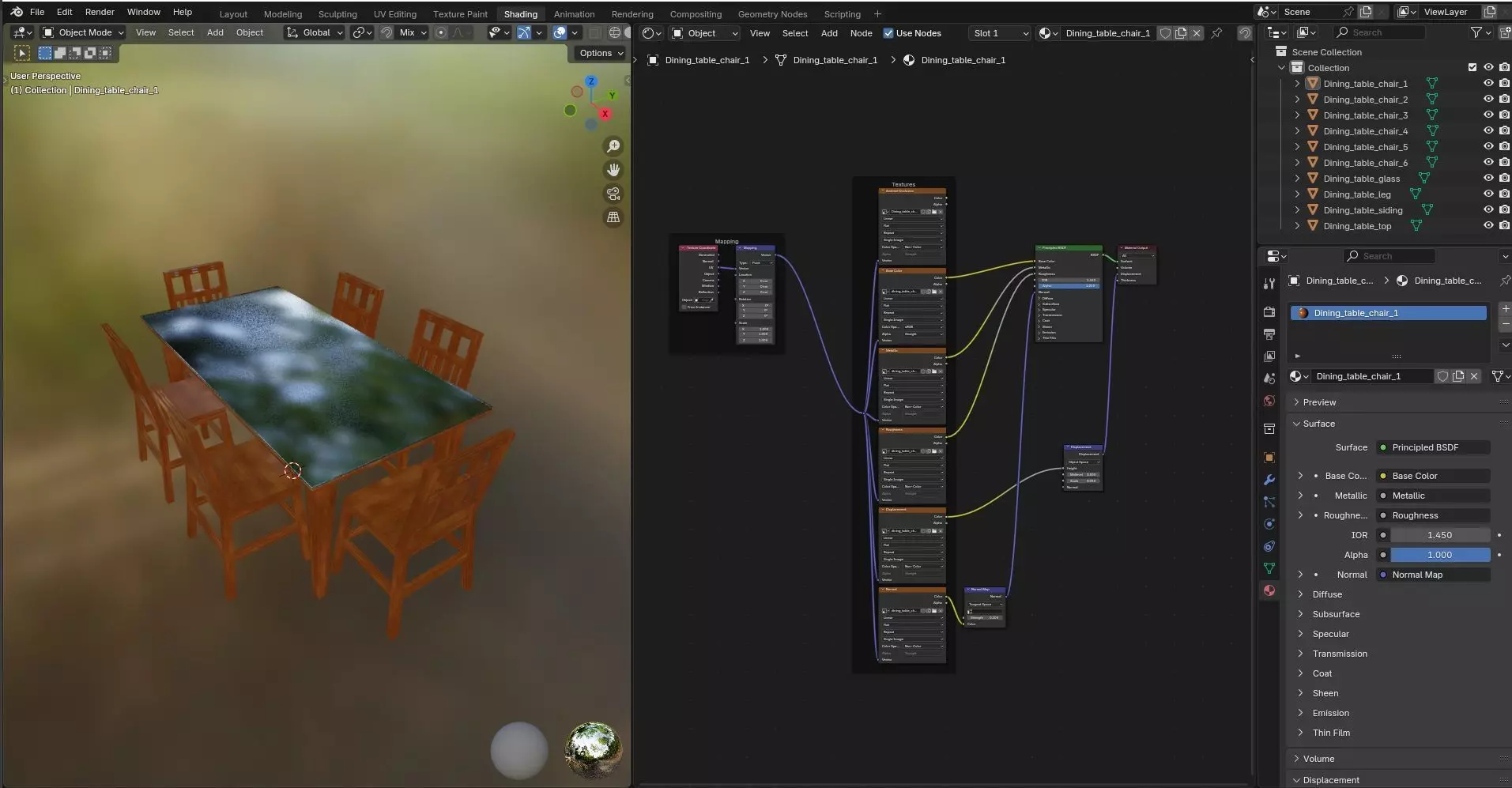Dining set CG9 3D model_14