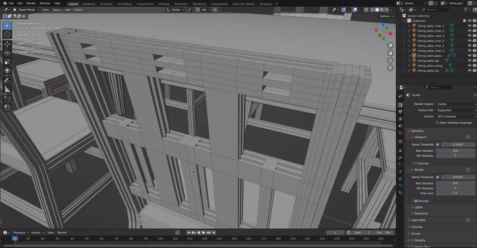 Dining set CG9 3D model_7