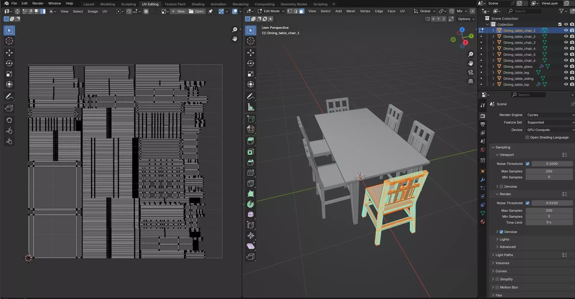 Dining set CG10 3D model_11