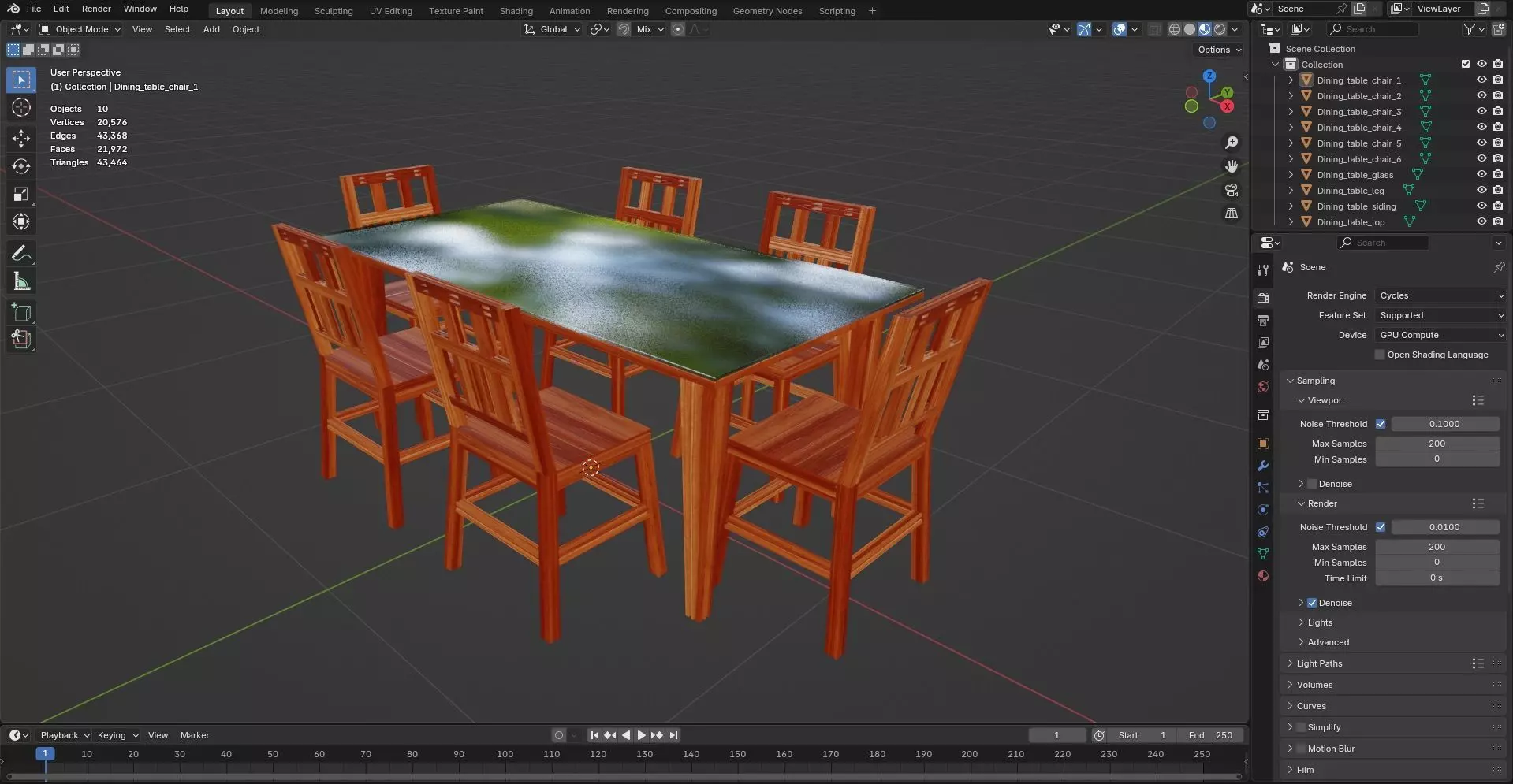 Dining set CG10 3D model_10