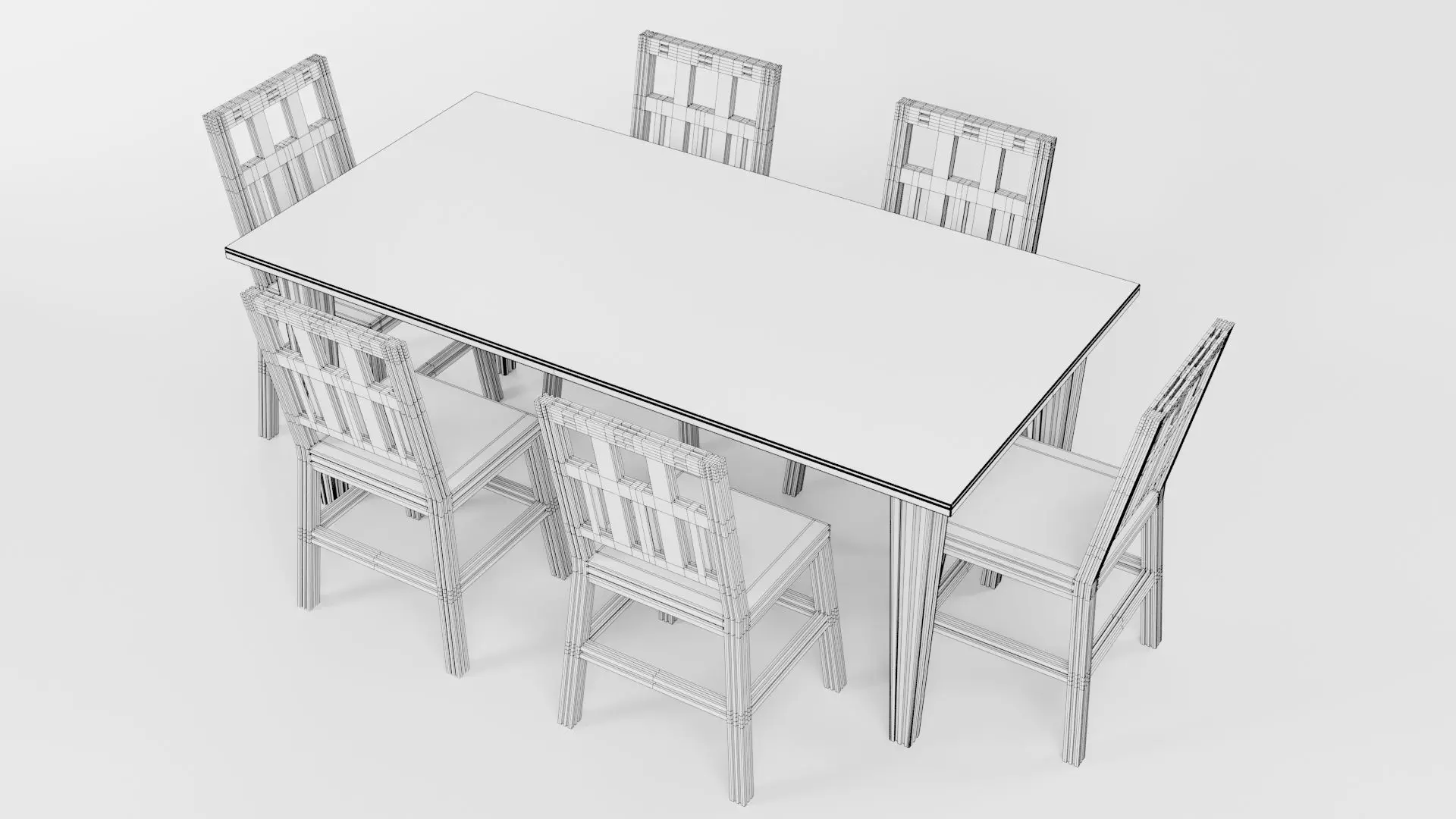 Dining set CG10 3D model_6