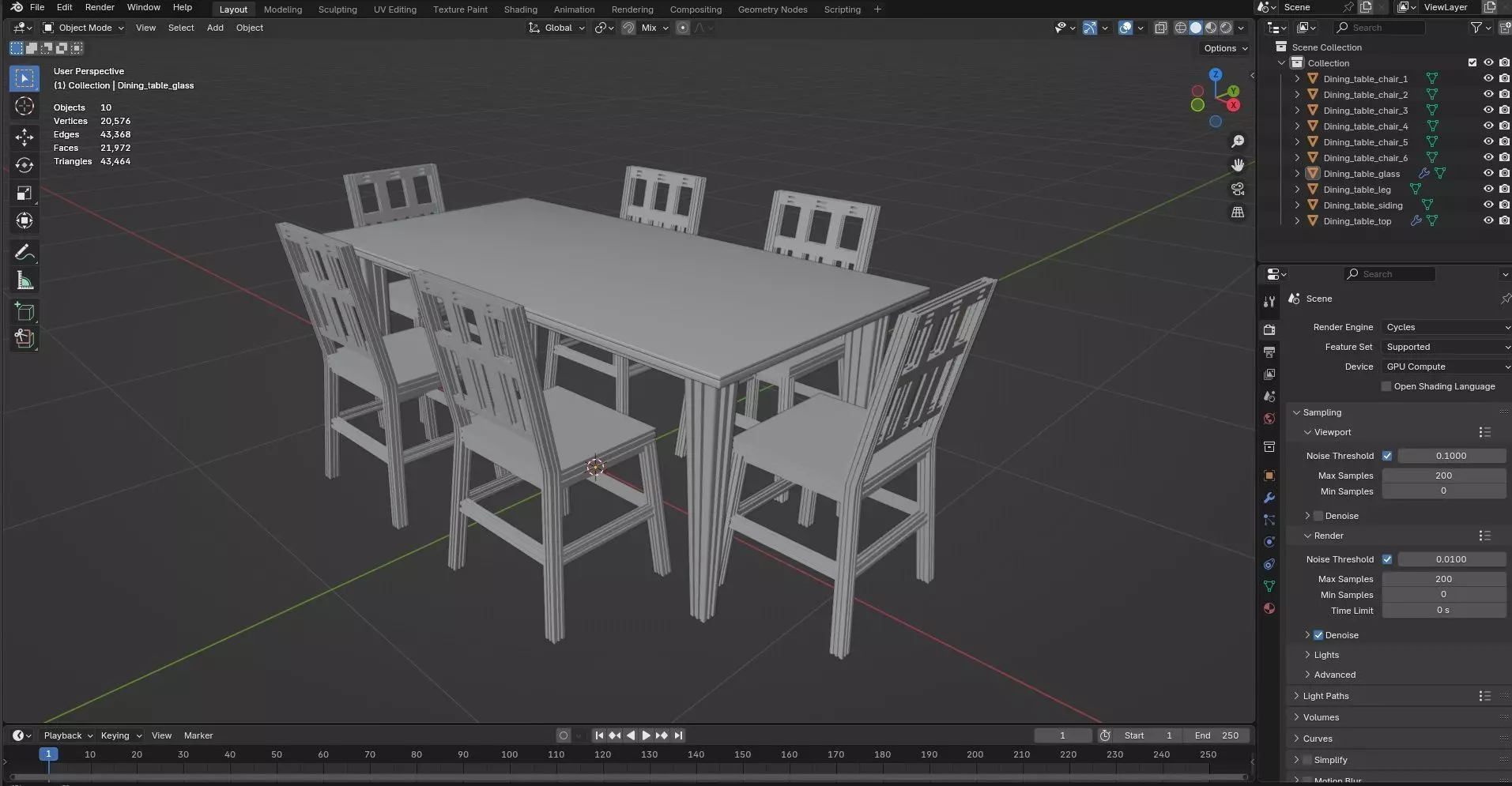 Dining set CG10 3D model_9
