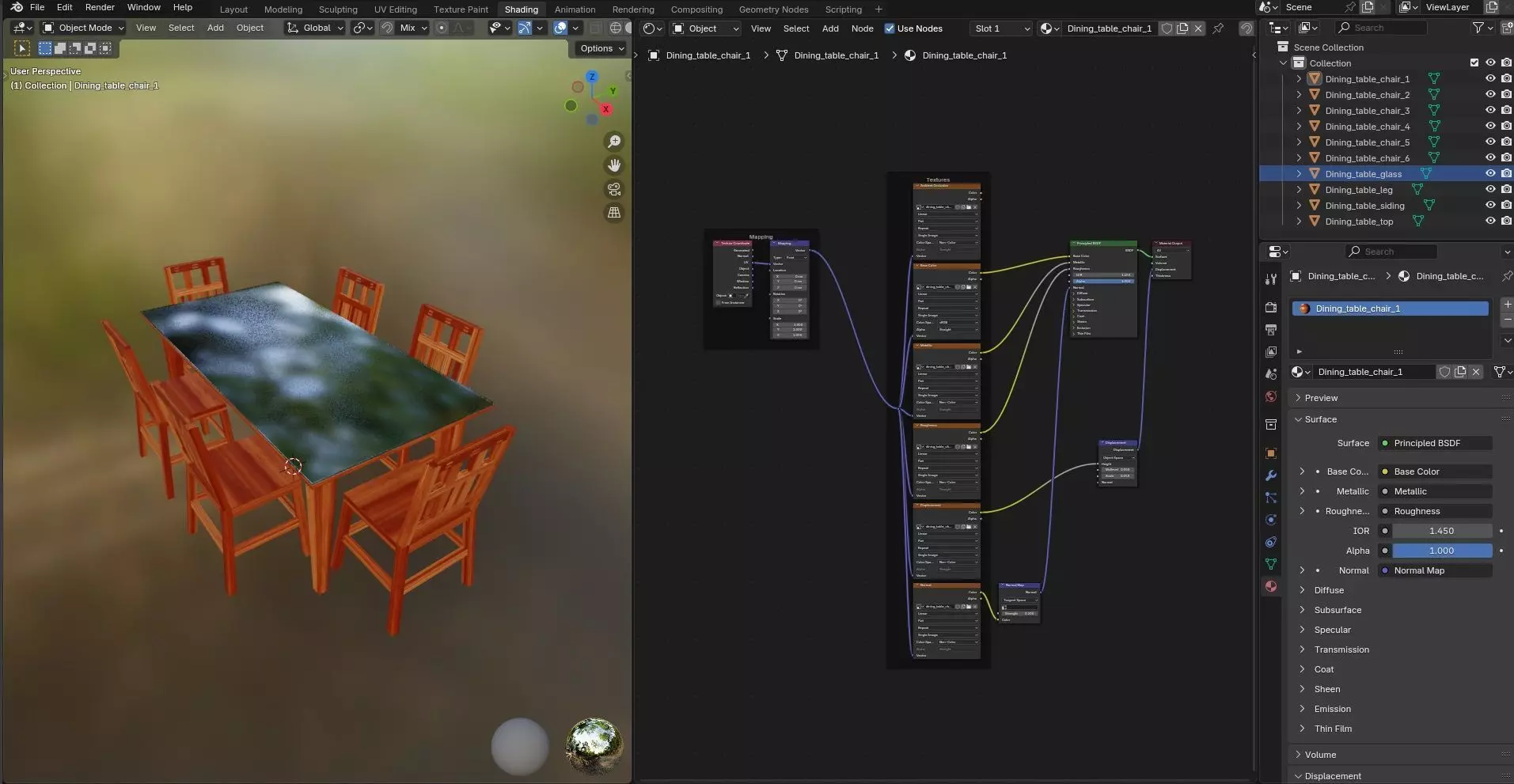 Dining set CG10 3D model_14