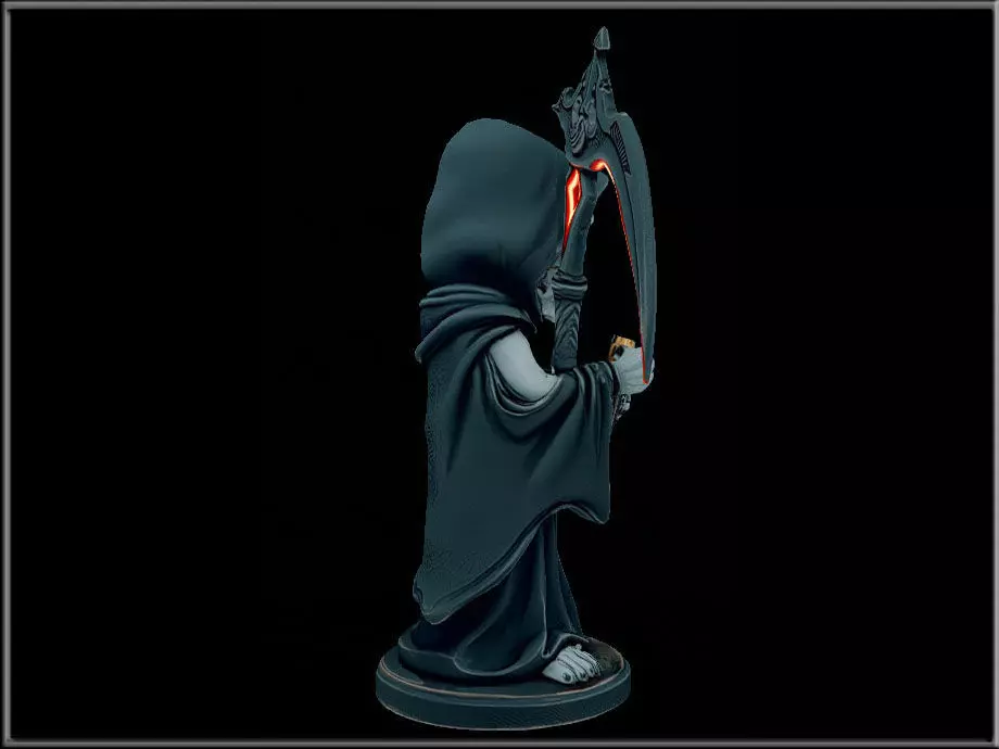 Grim Reaper with Book Low-poly 3D model_1