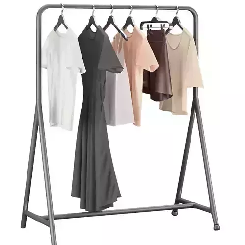 IKEA Turbo Clothes Rack with Clothes Set 3D model