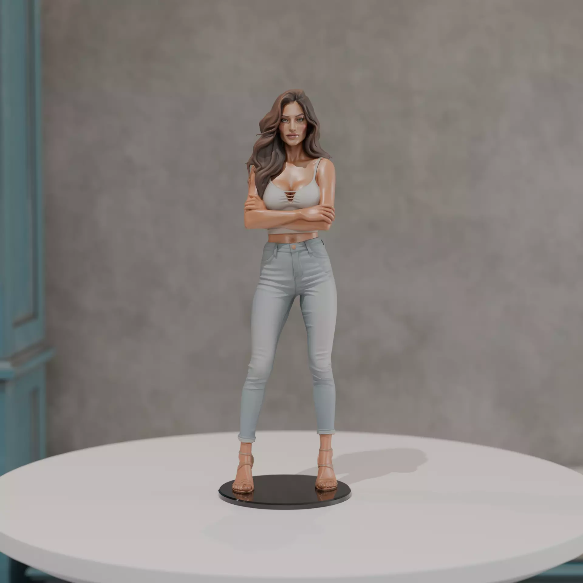 pin up  model woman 3D print model_0