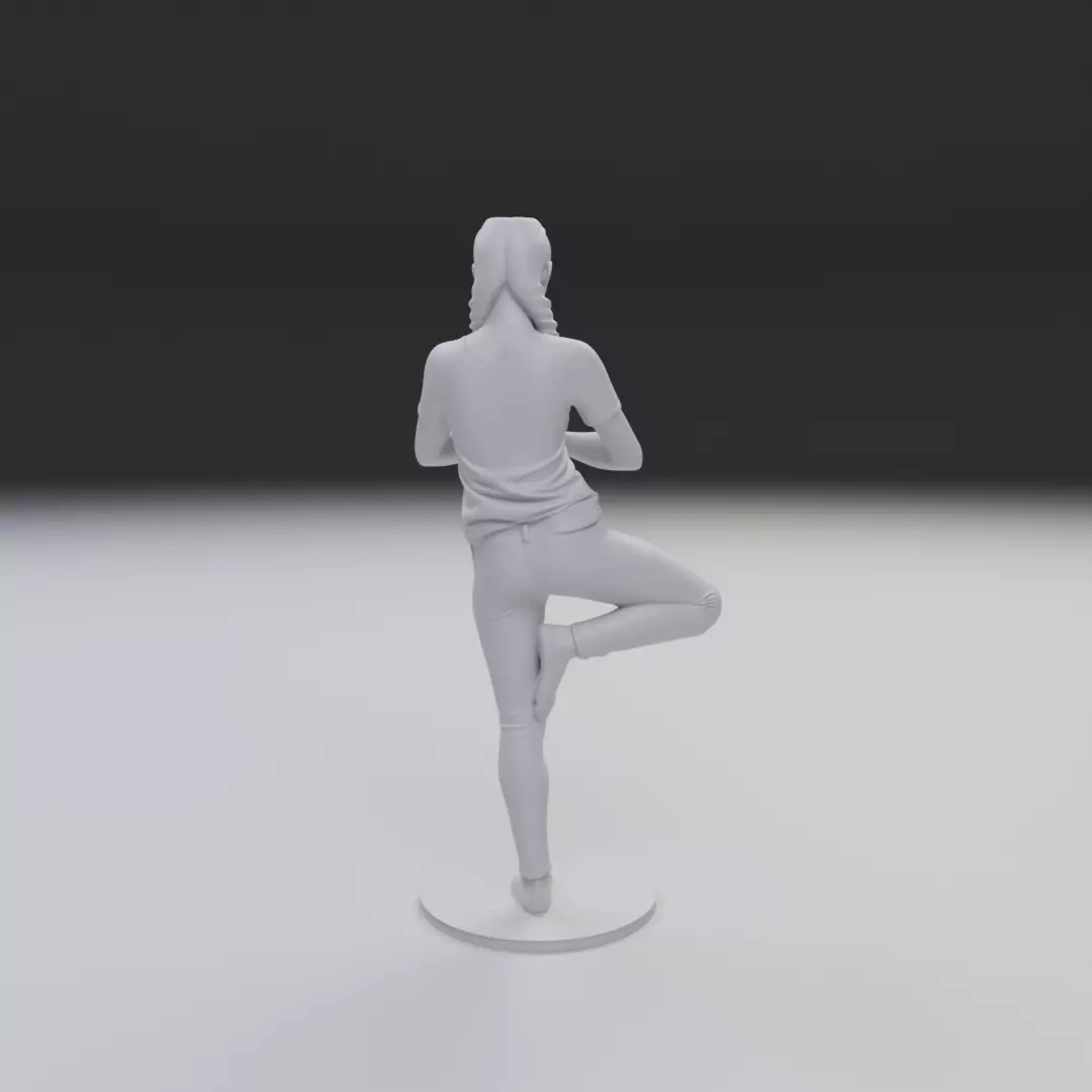 pin up yoga model woman 3D print model_6
