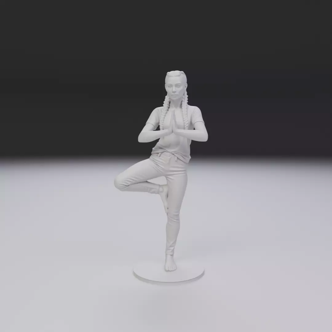 pin up yoga model woman 3D print model_16