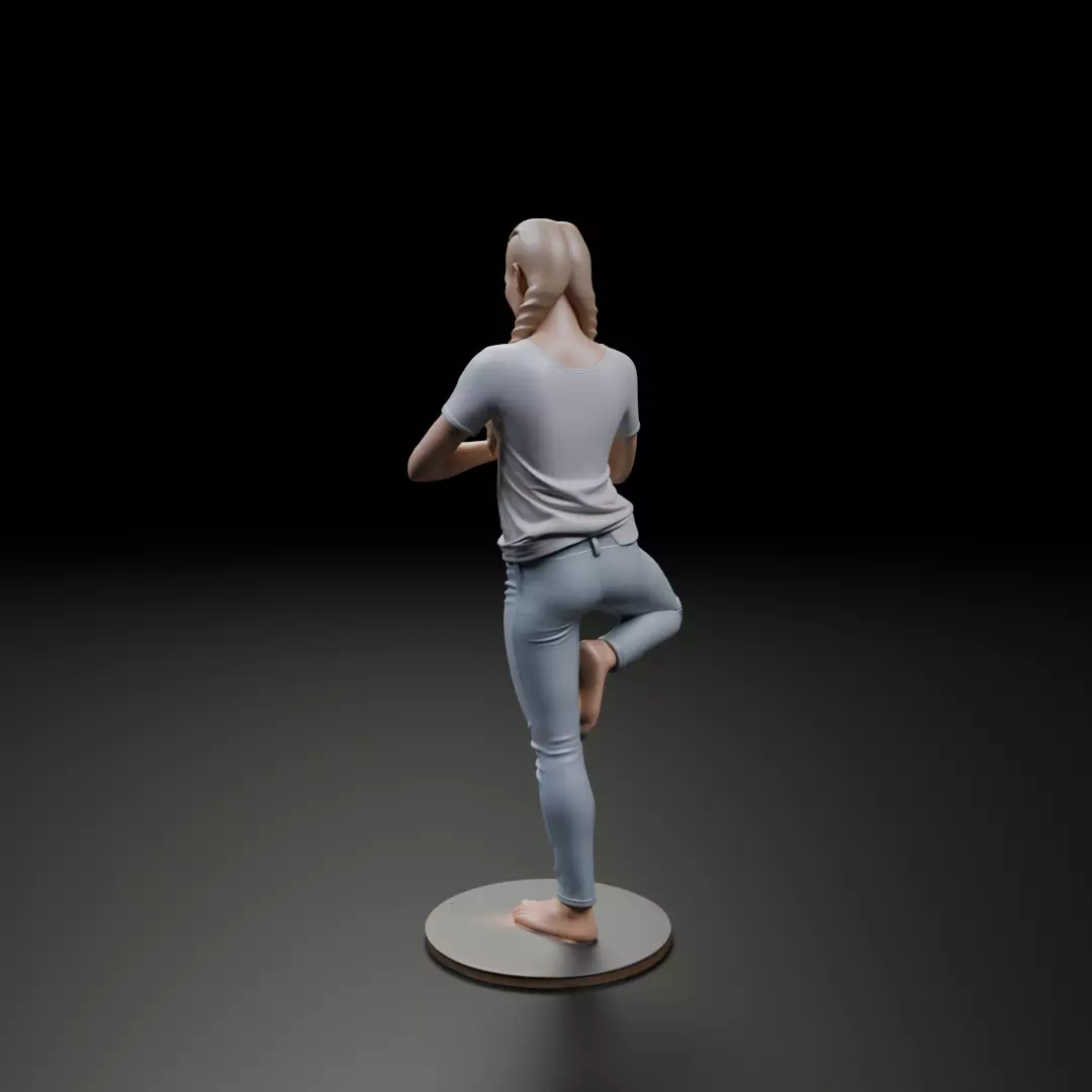 pin up yoga model woman 3D print model_7