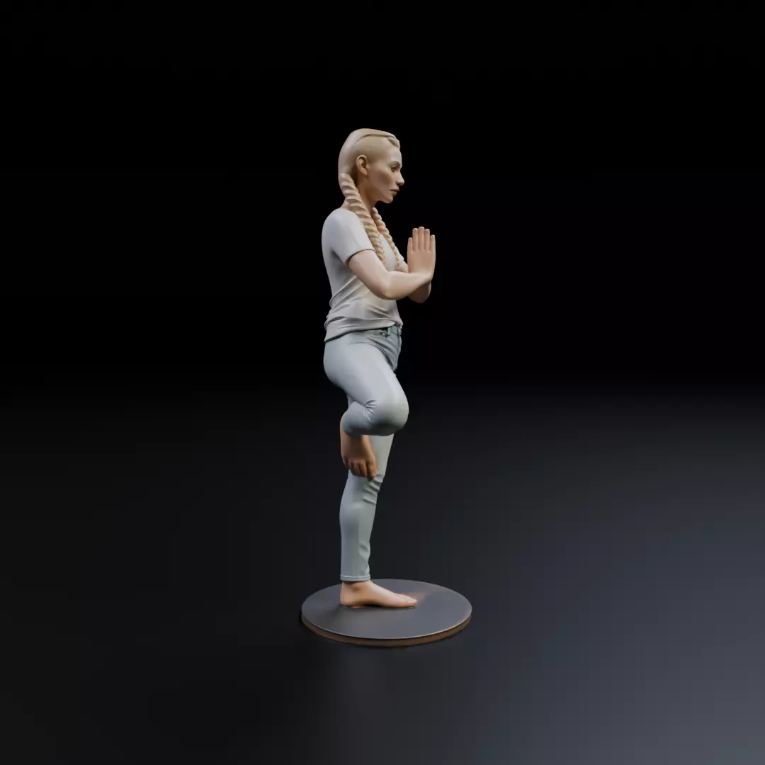 pin up yoga model woman 3D print model_1