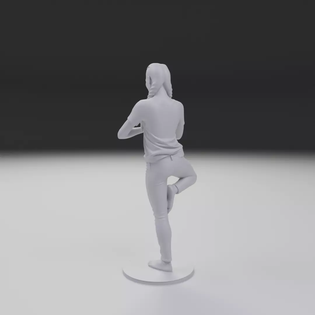 pin up yoga model woman 3D print model_8