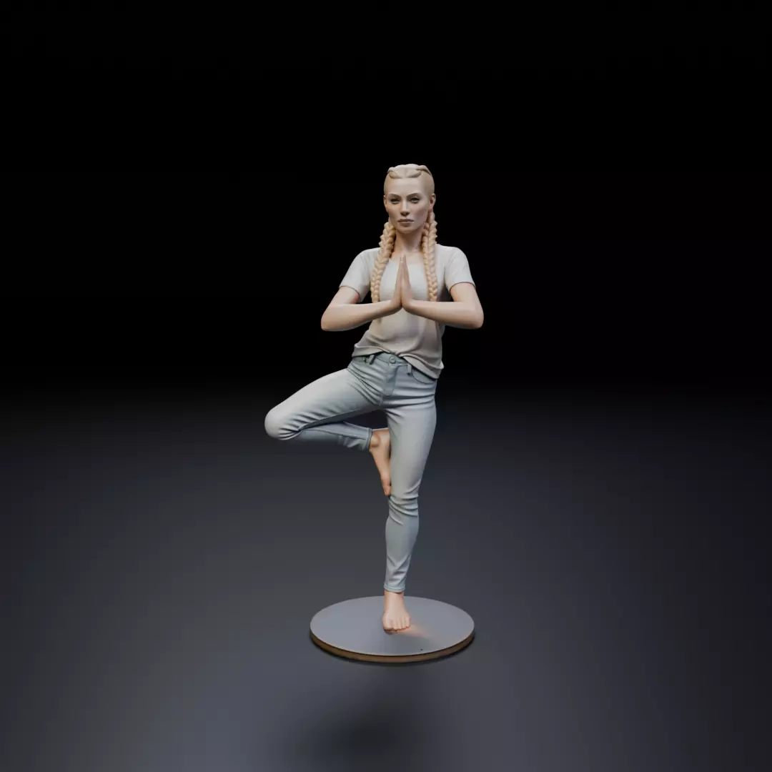 pin up yoga model woman 3D print model_15