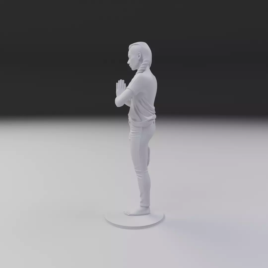 pin up yoga model woman 3D print model_4