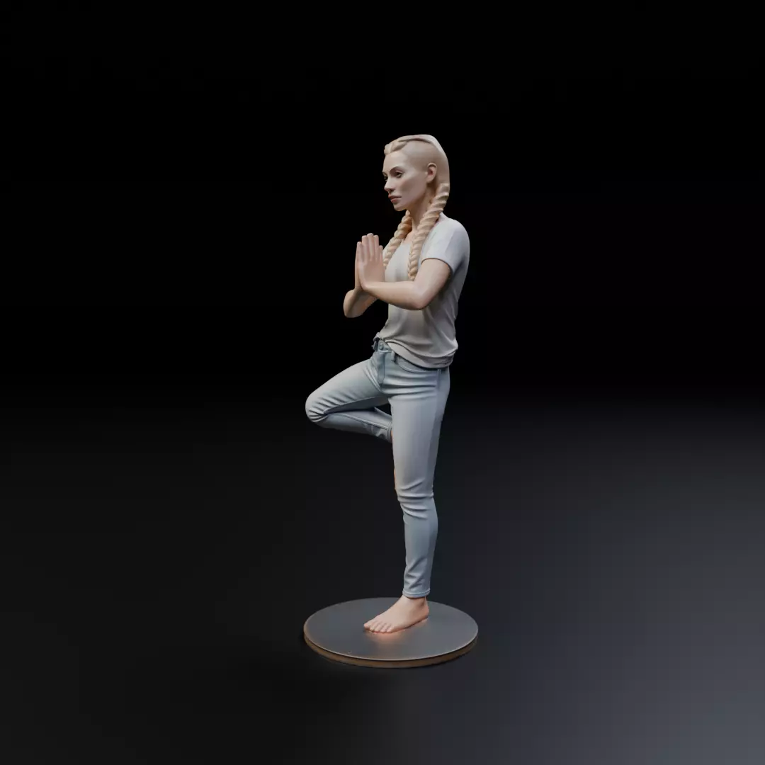 pin up yoga model woman 3D print model_9
