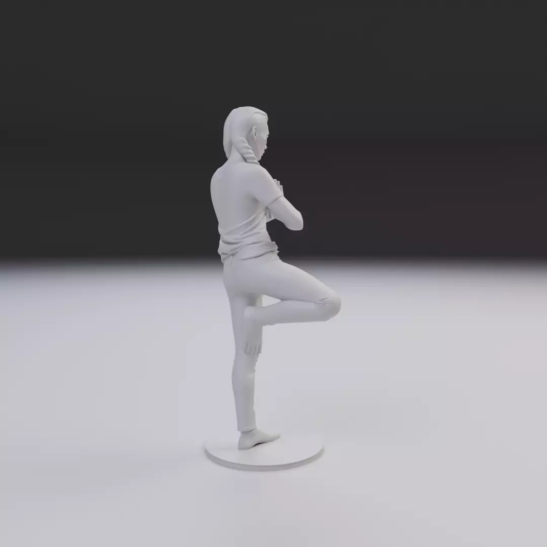 pin up yoga model woman 3D print model_14