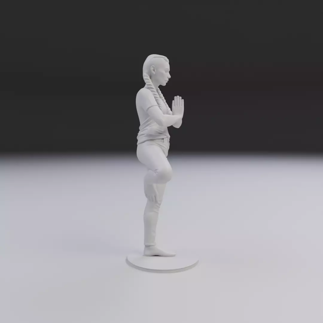 pin up yoga model woman 3D print model_2