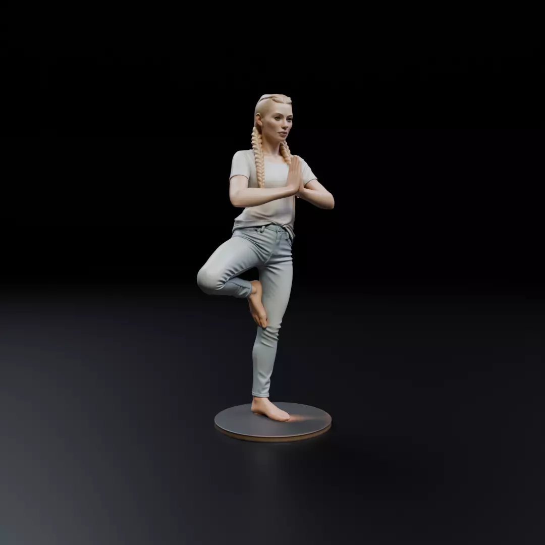 pin up yoga model woman 3D print model_11
