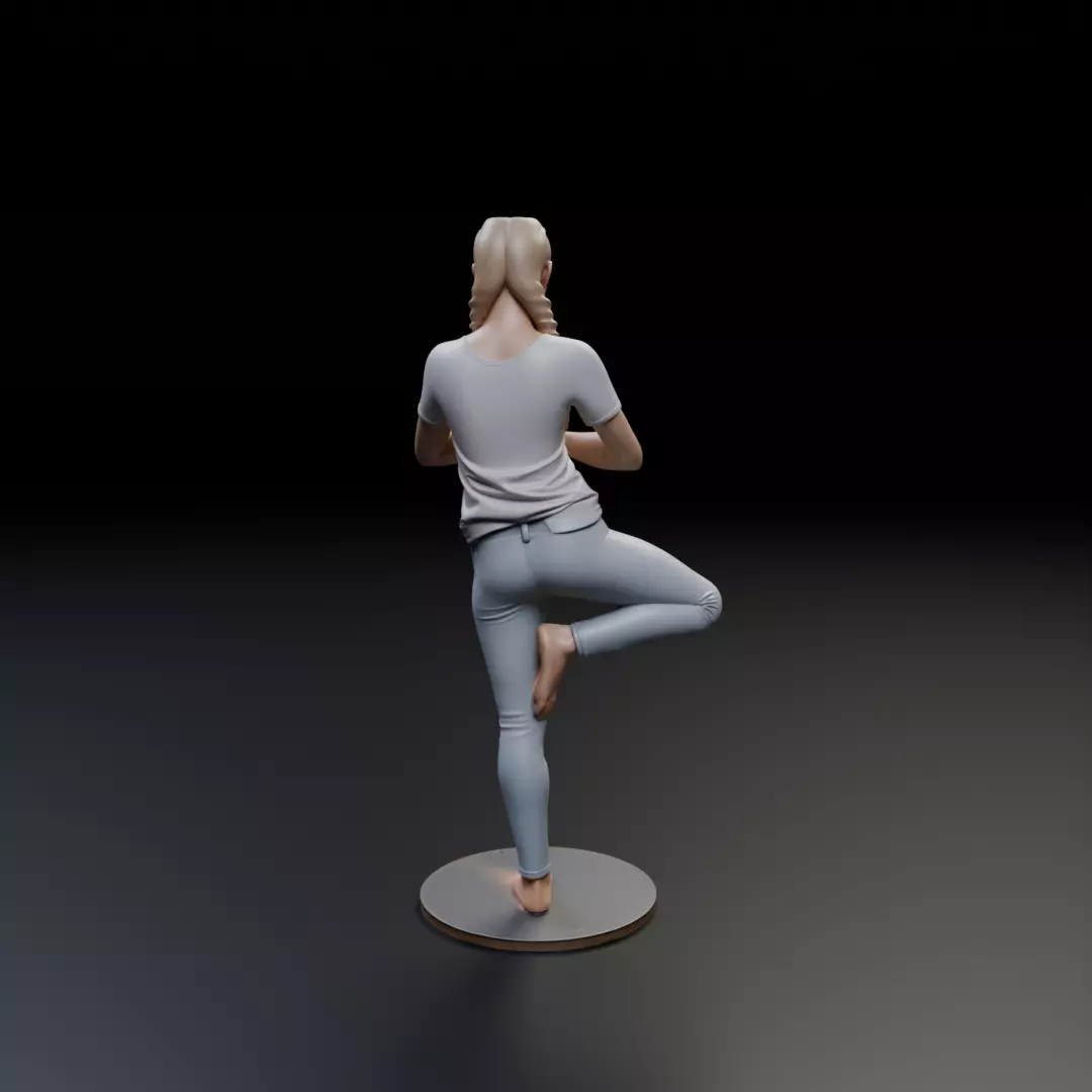 pin up yoga model woman 3D print model_5
