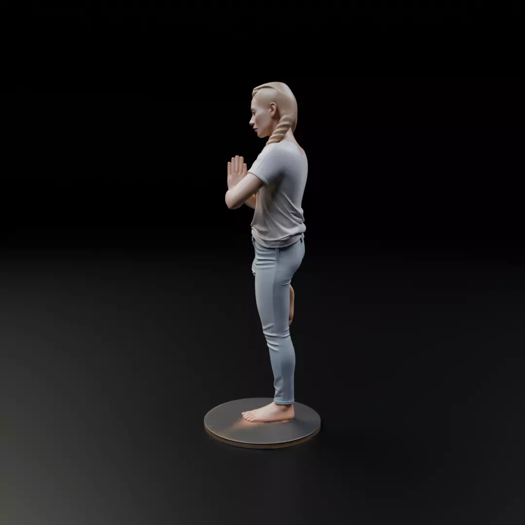 pin up yoga model woman 3D print model_3
