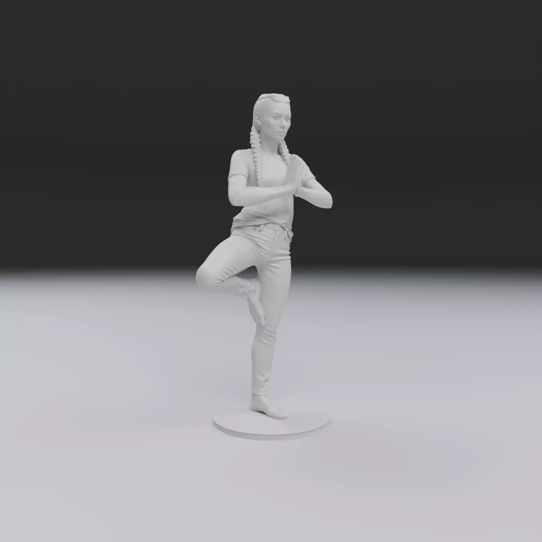 pin up yoga model woman 3D print model_12