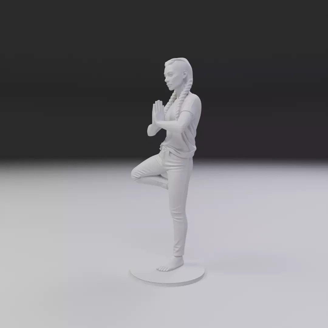 pin up yoga model woman 3D print model_10