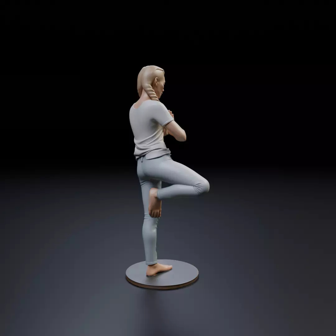 pin up yoga model woman 3D print model_13