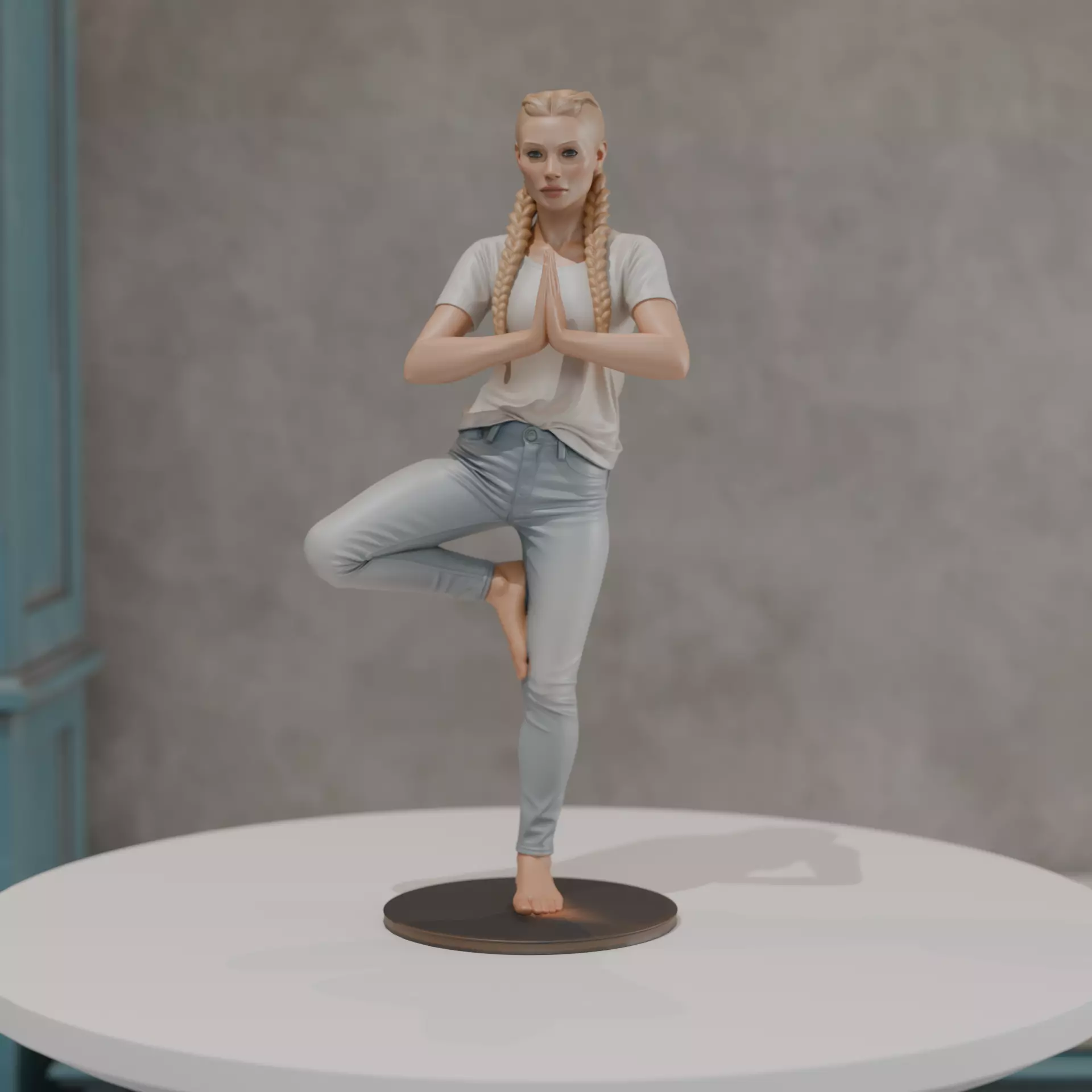 pin up yoga model woman 3D print model_0