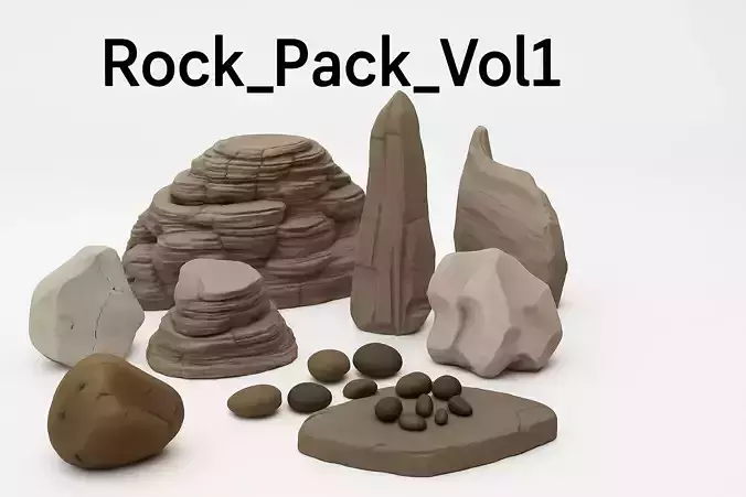 Slava Pack Rocks Free Pack - Rocks Stylized free VR / AR / low-poly 3D model | CGTrader
