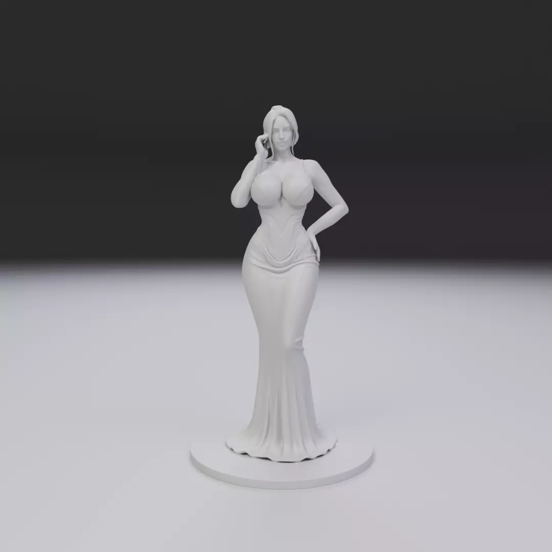 pin up model woman 3D print model_16