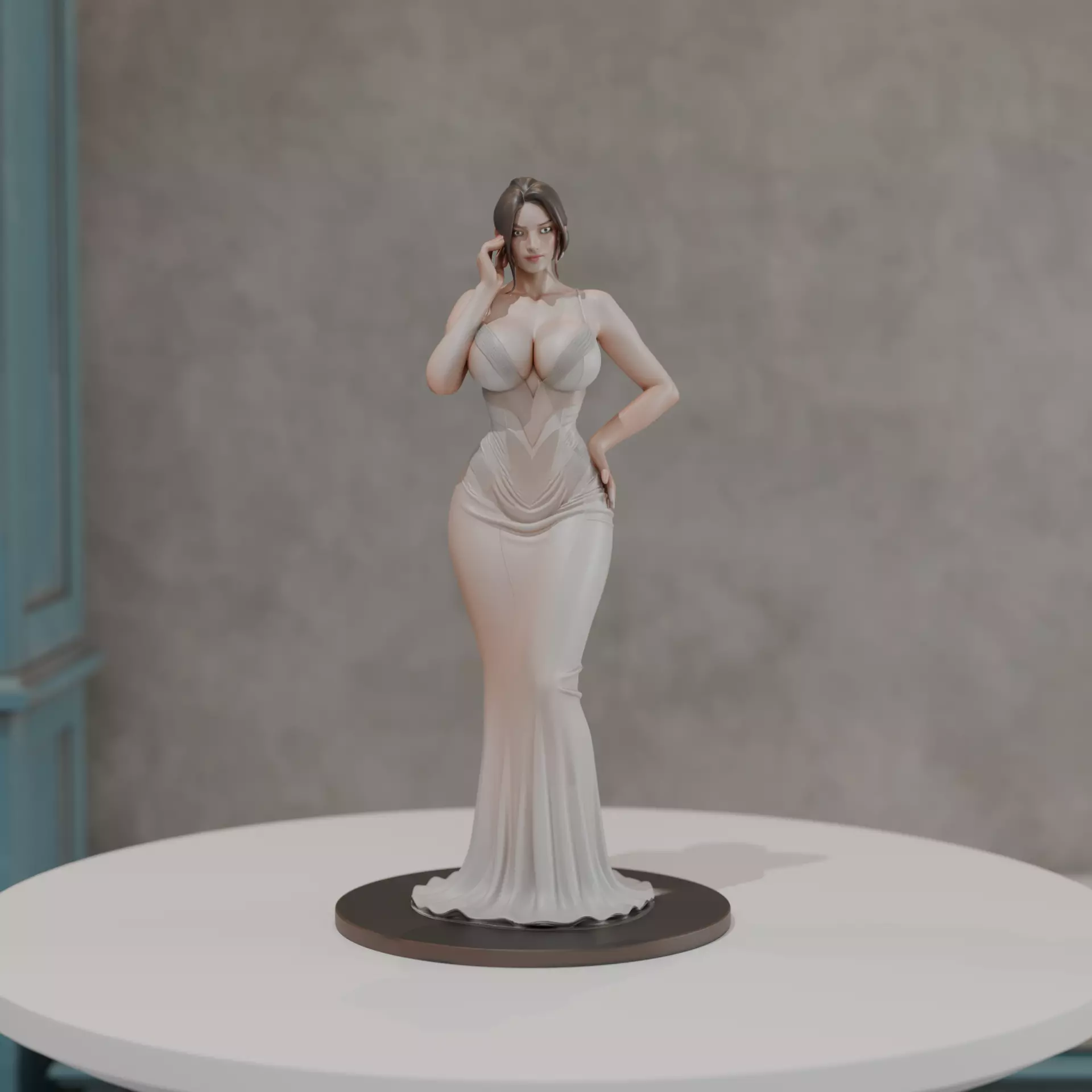 pin up model woman 3D print model_0