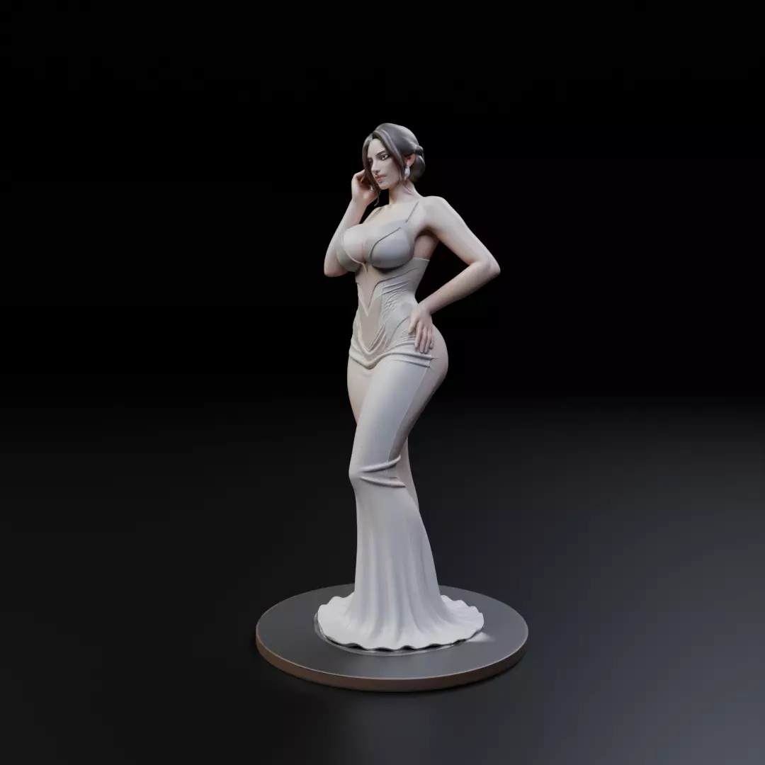 pin up model woman 3D print model_9