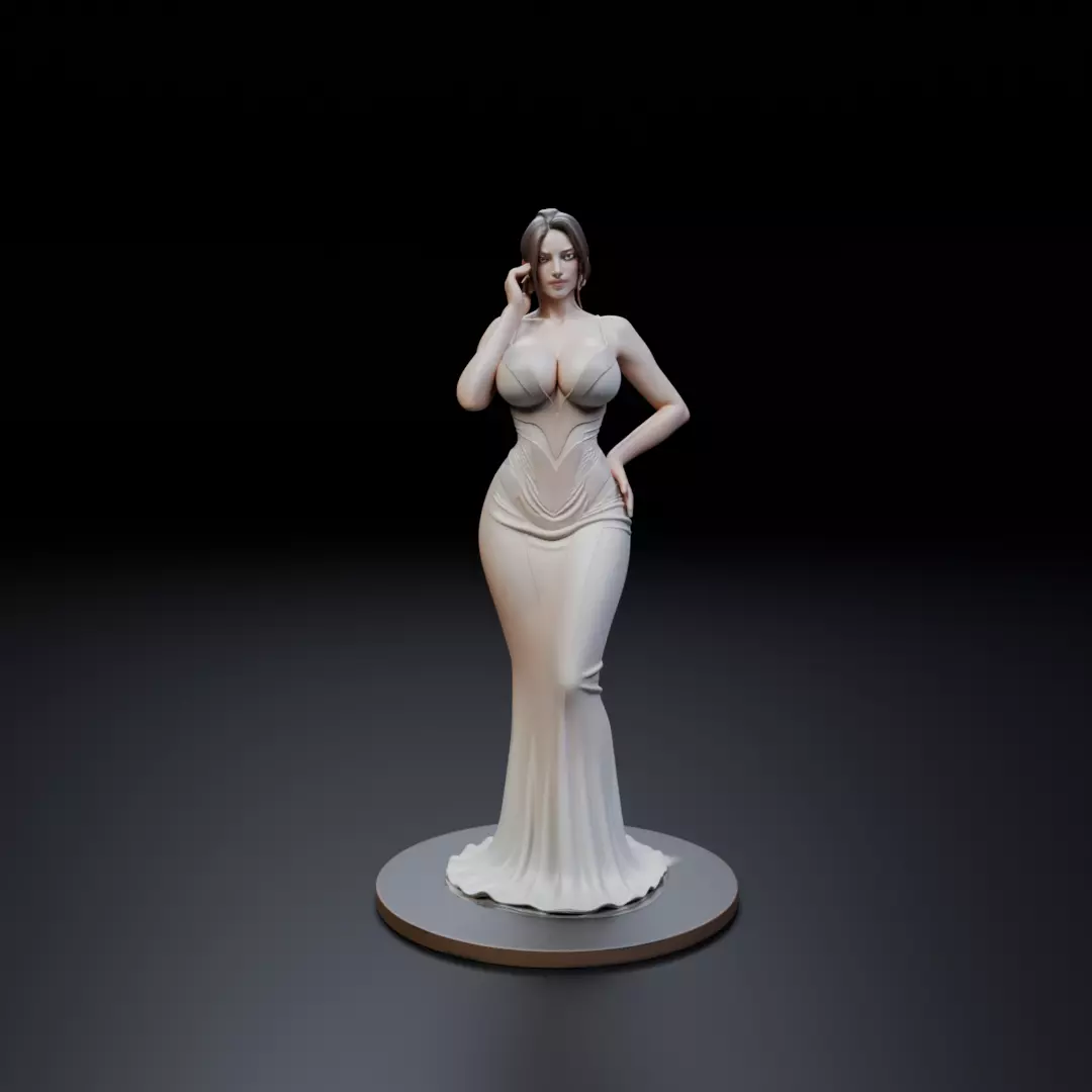 pin up model woman 3D print model_15