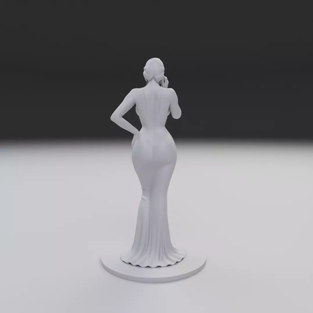 pin up model woman 3D print model_6