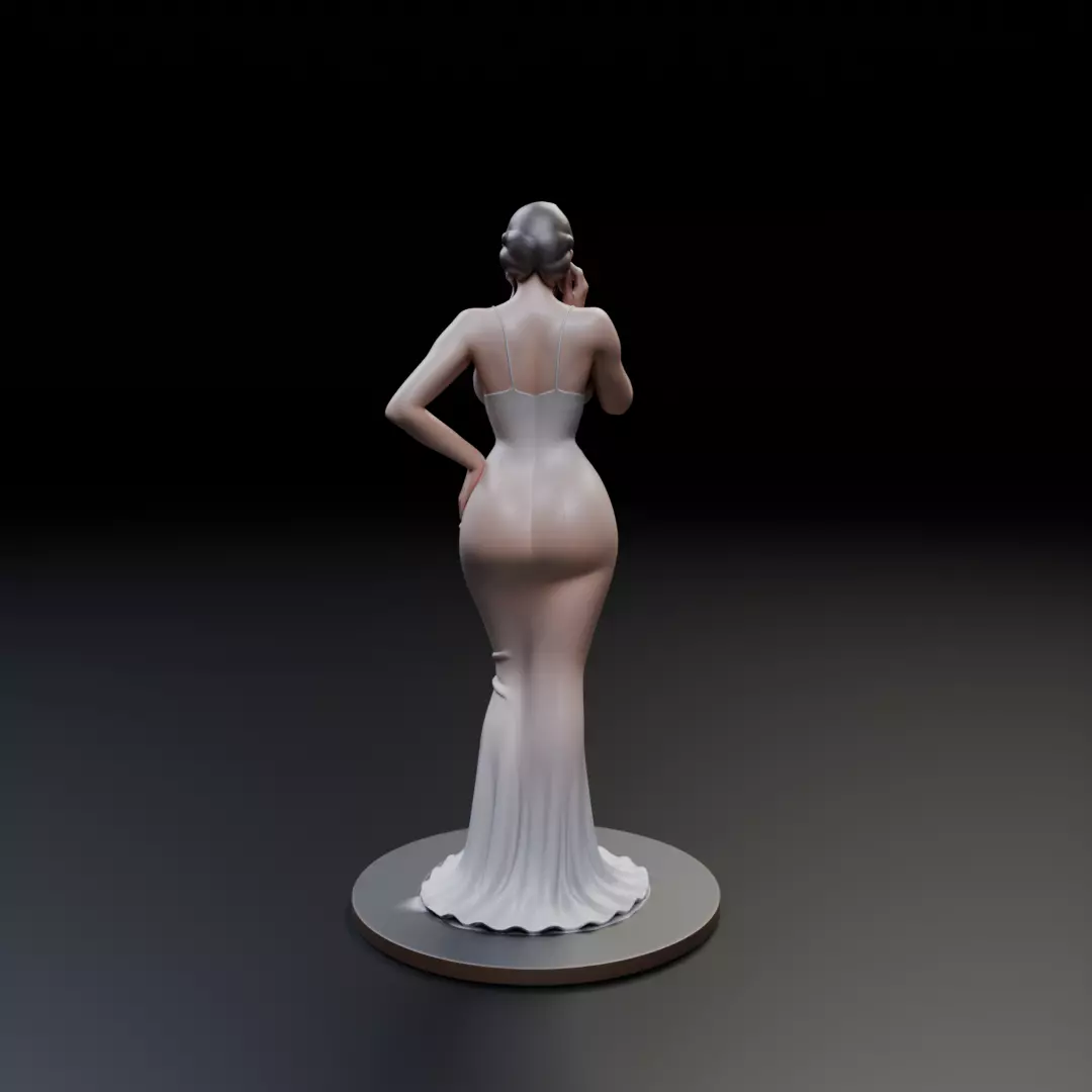 pin up model woman 3D print model_5