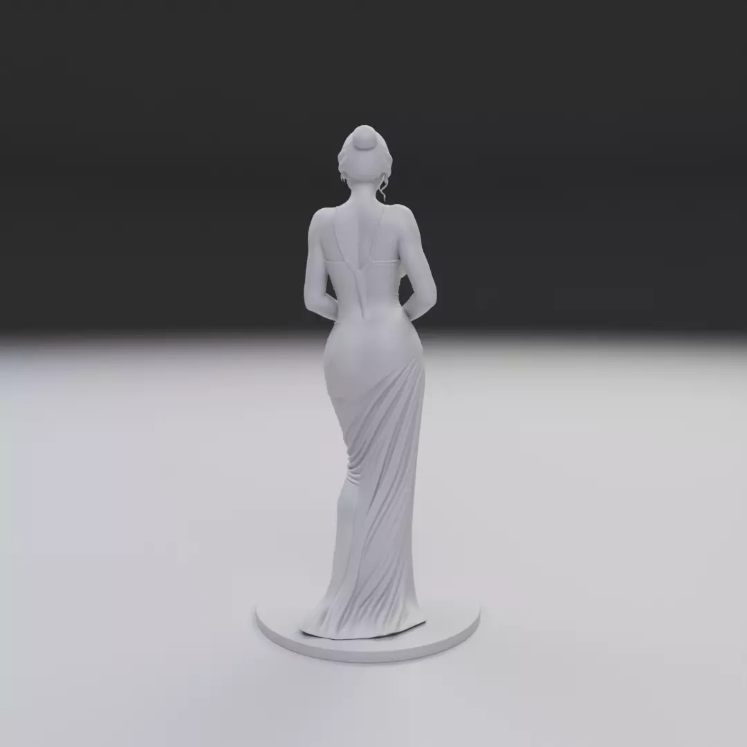pin up model woman 3D print model_5