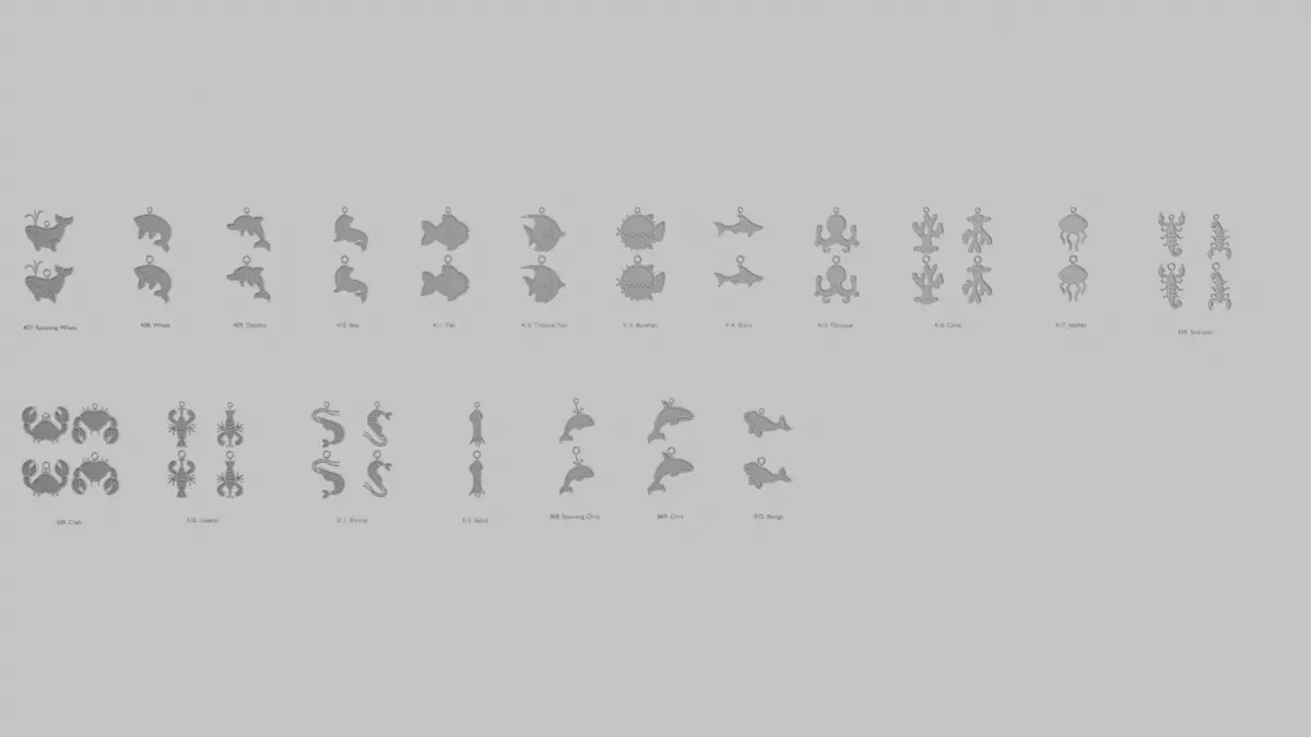 Creatures Creature Face Pendants Megapack Free 3D model_2