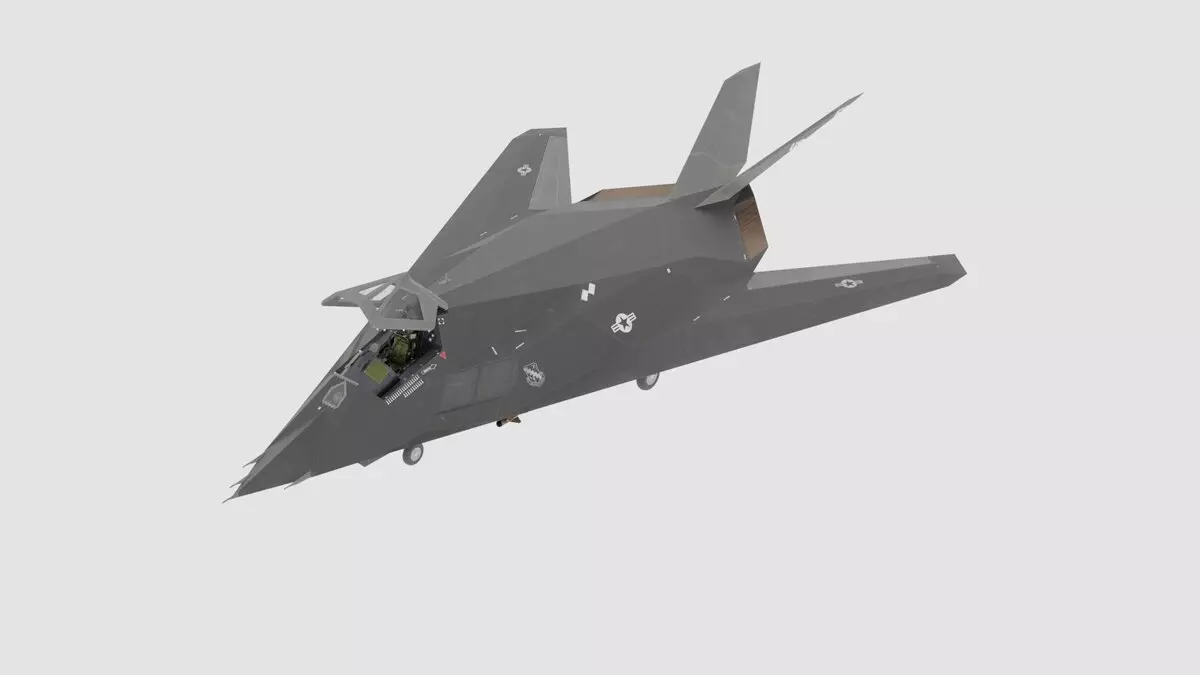 Rigged MA F 117 Aircraft Free 3D model_1