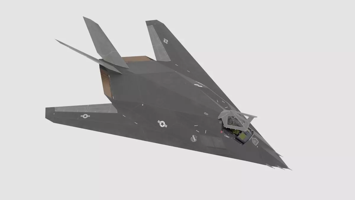 Rigged MA F 117 Aircraft Free 3D model_2