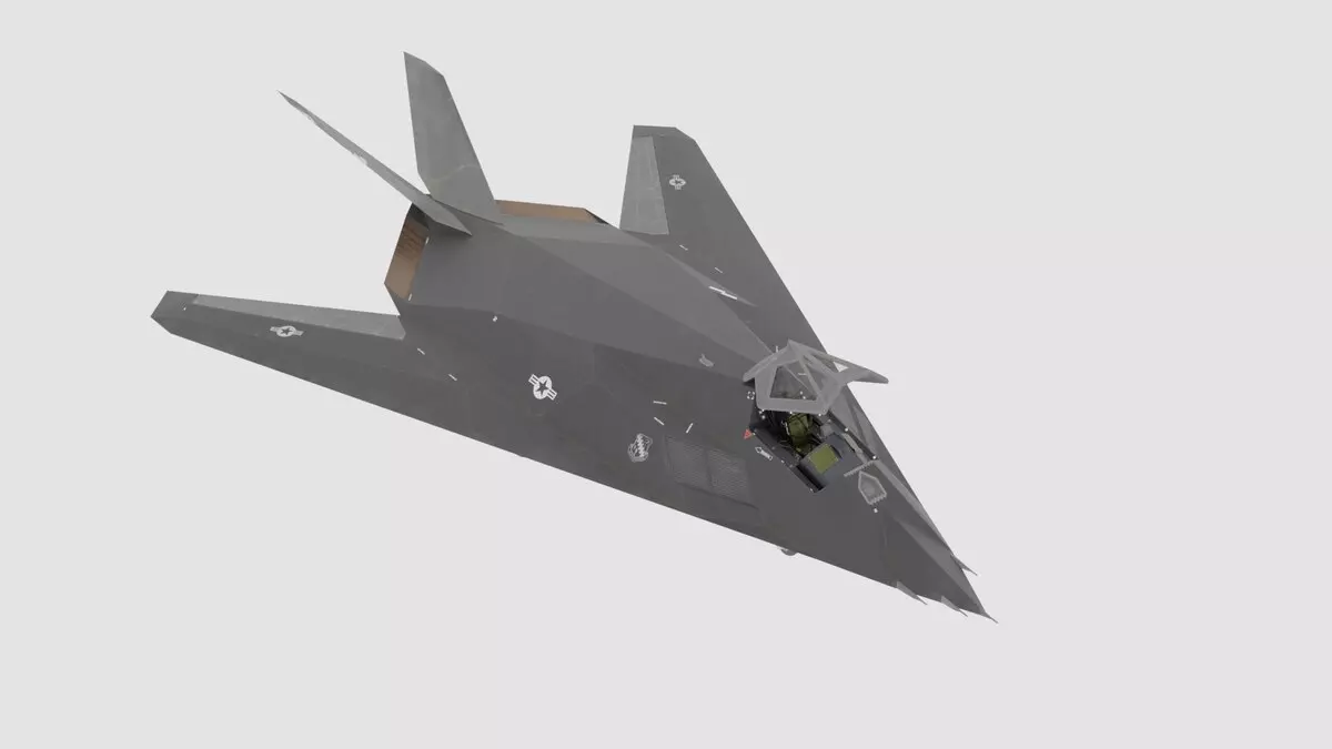 Rigged MA F 117 Aircraft Free 3D model_0