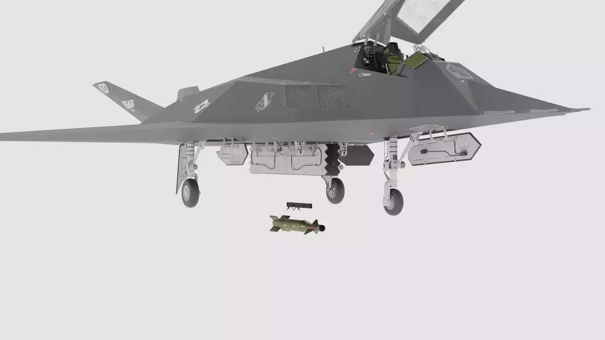 Rigged MA F 117 Aircraft Free 3D model_3