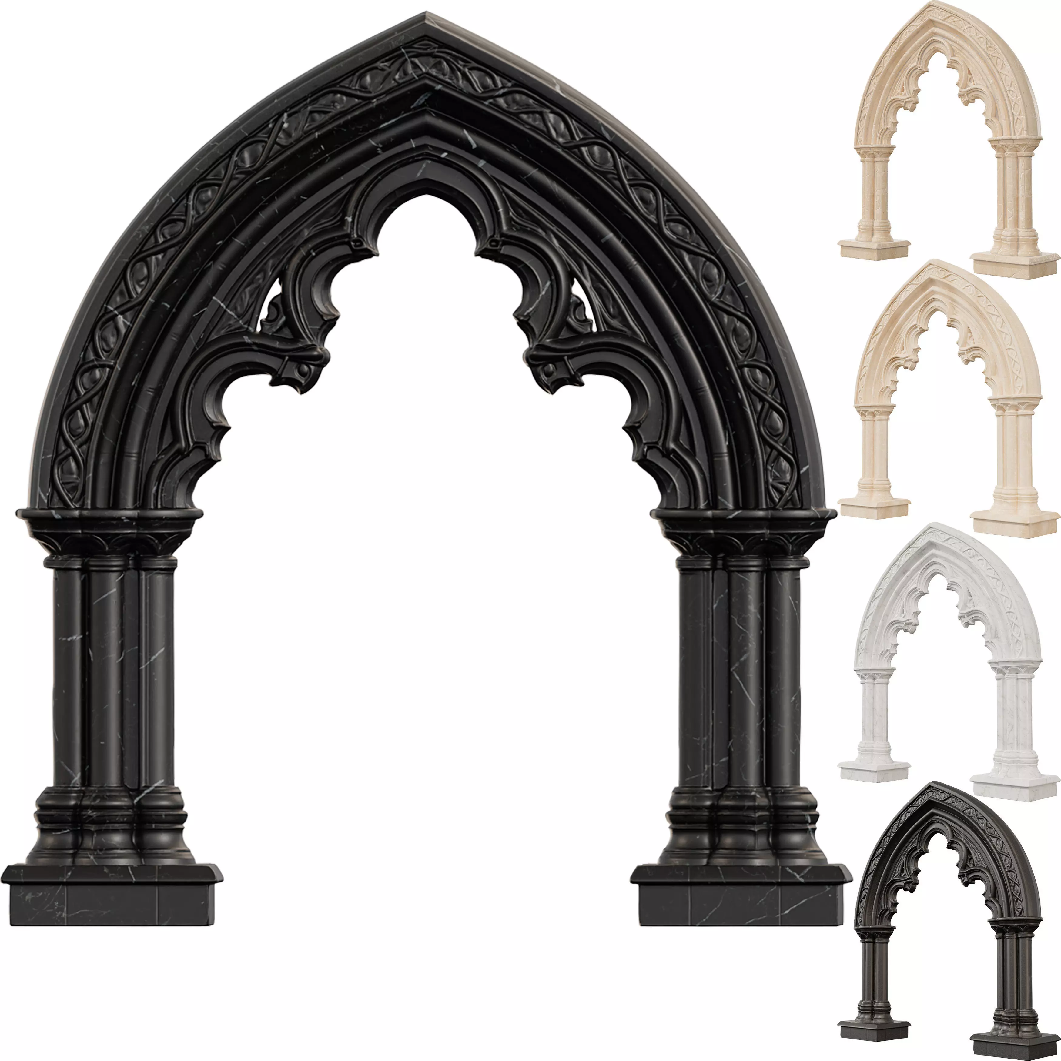 Classical Architectural Arc 03 - Gothic Archway Collection Low-poly 3D model_3
