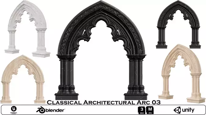 Classical Architectural Arc 03 - Gothic Archway Collection