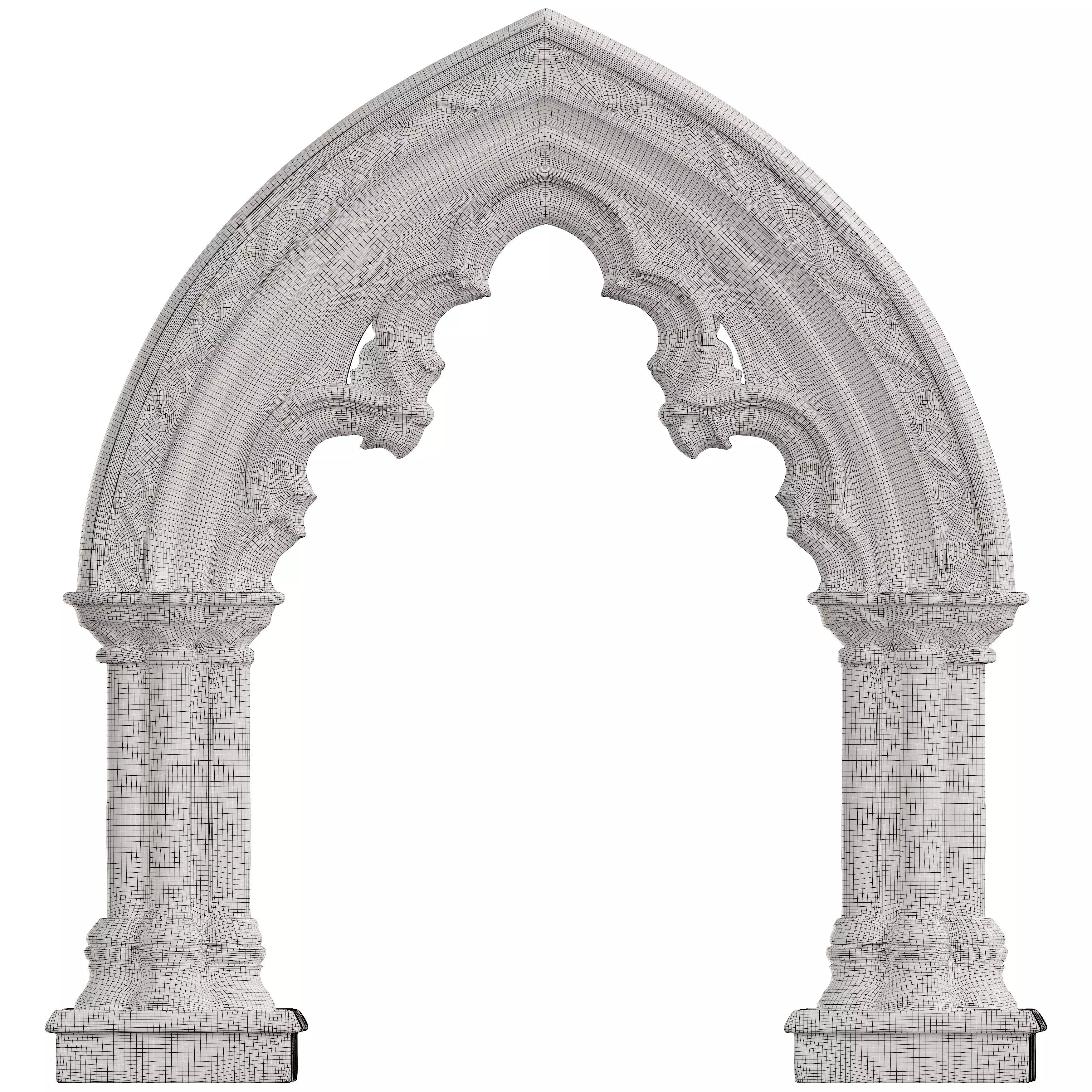 Classical Architectural Arc 03 - Gothic Archway Collection Low-poly 3D model_8