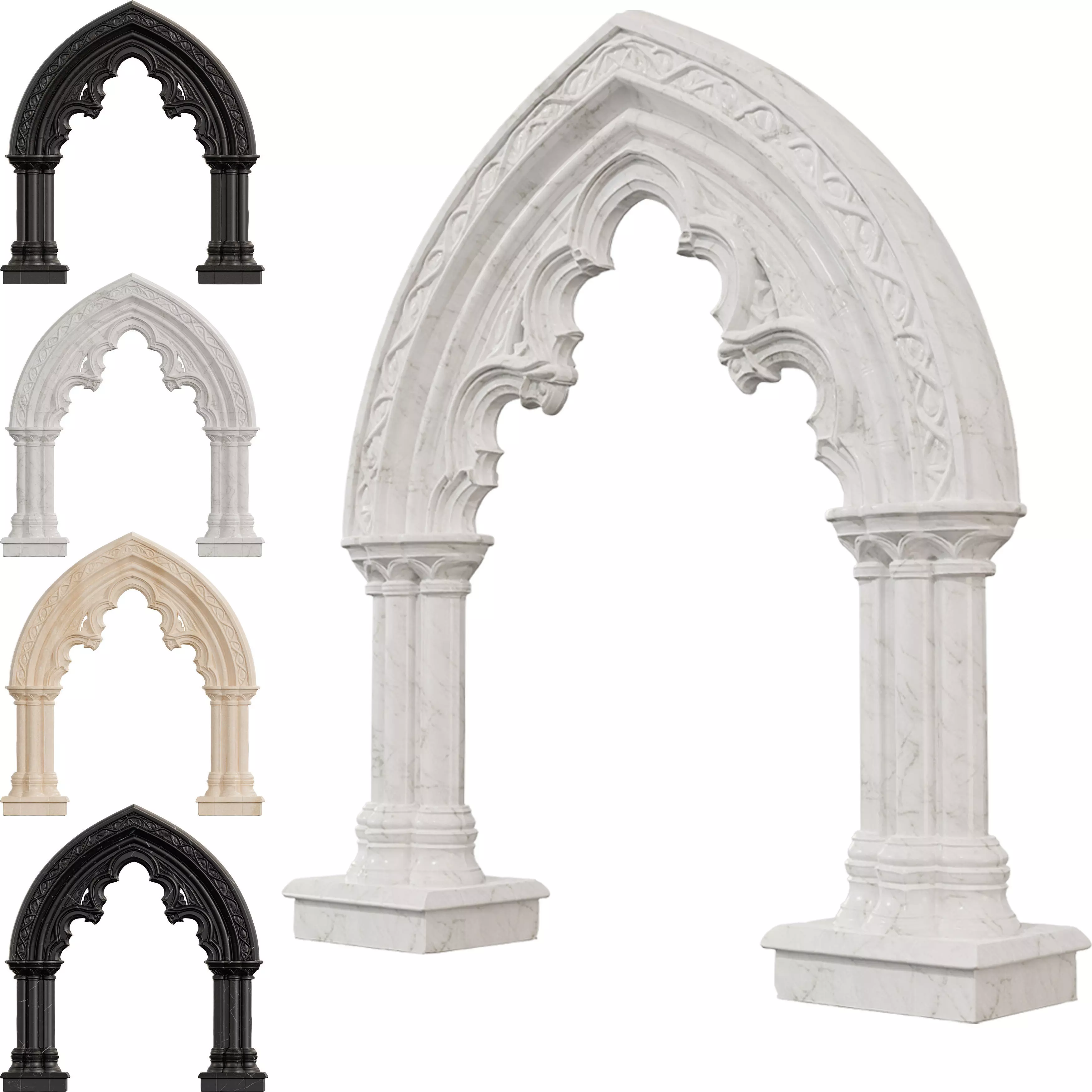 Classical Architectural Arc 03 - Gothic Archway Collection Low-poly 3D model_4