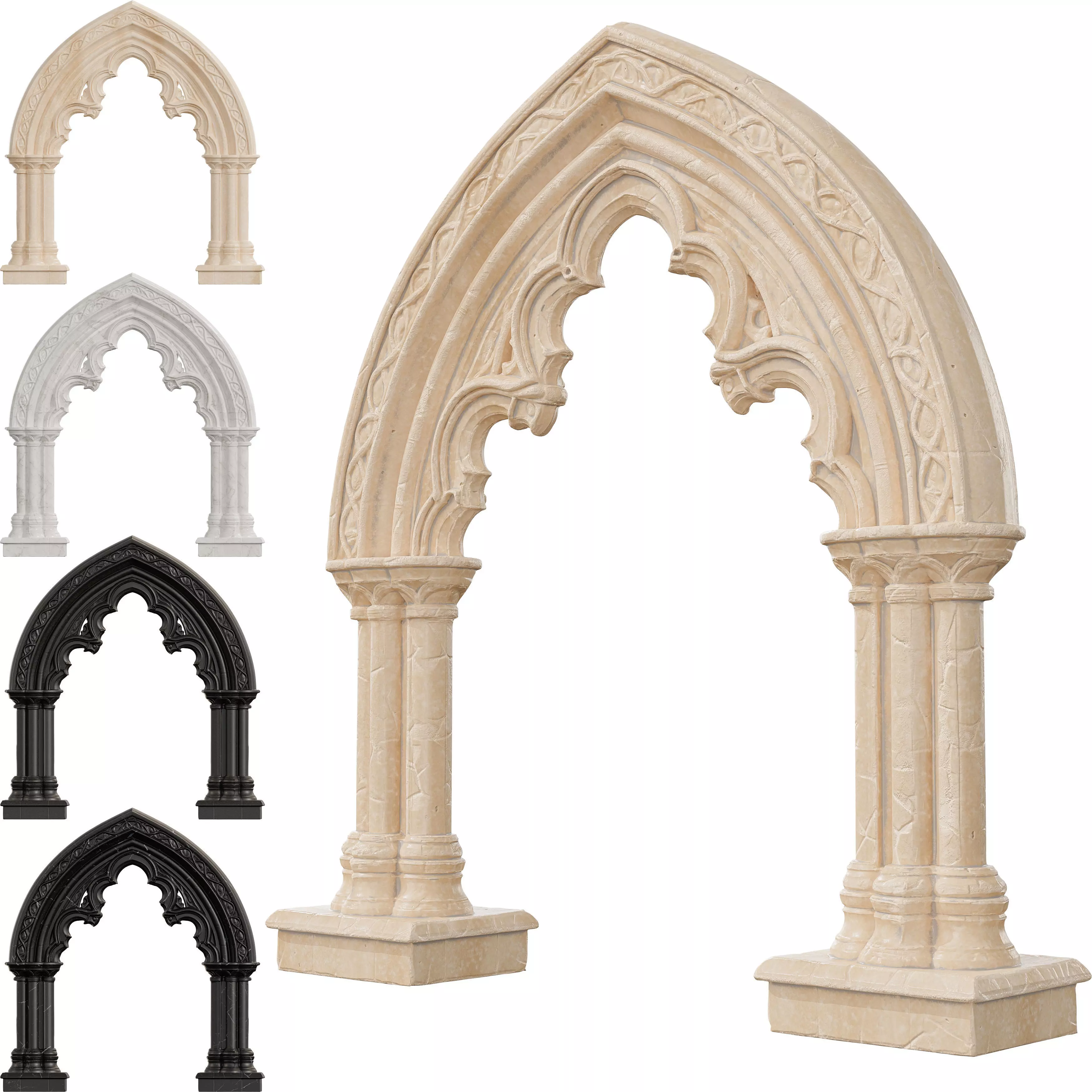 Classical Architectural Arc 03 - Gothic Archway Collection Low-poly 3D model_2