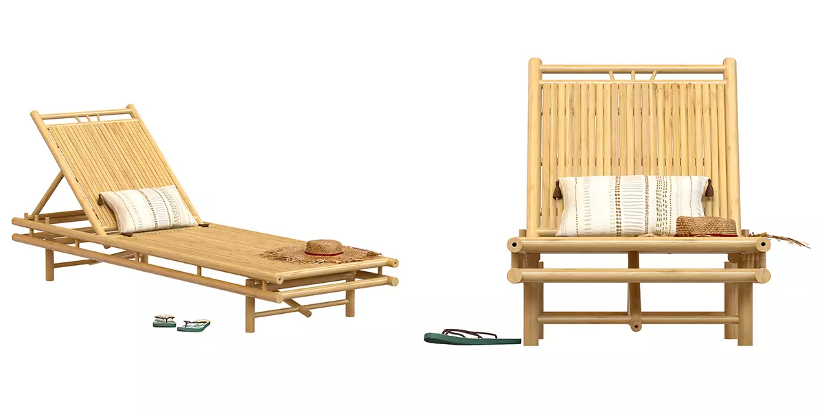 Bamboo Sunbed Gossy Free low-poly 3D model_3